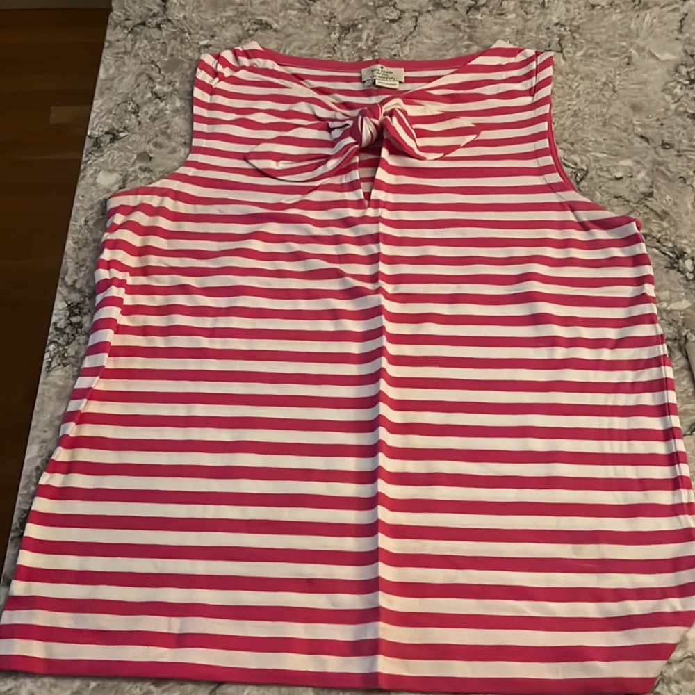Adorable pink/white stripe w/ bow Kate Spade tank top